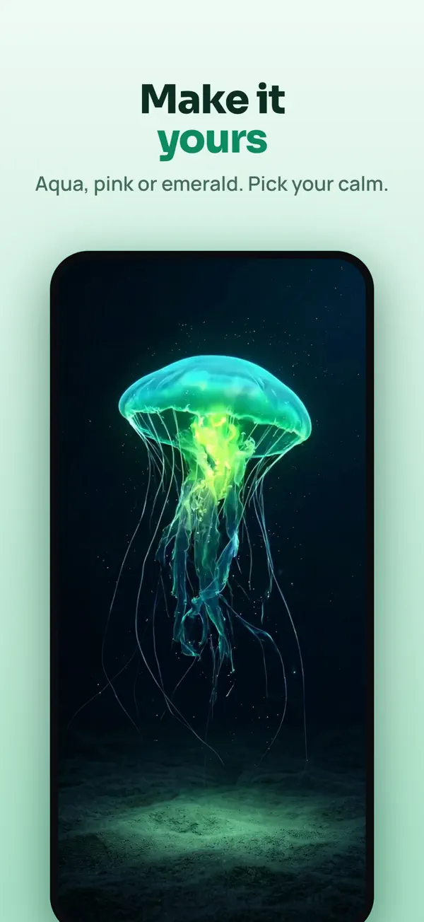Emerald jellyfish theme on the Kegelia session screen